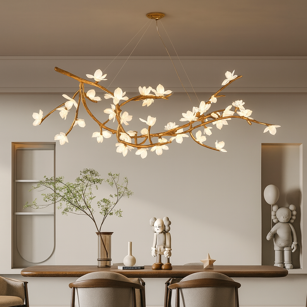 Tree branch-shaped chandelier