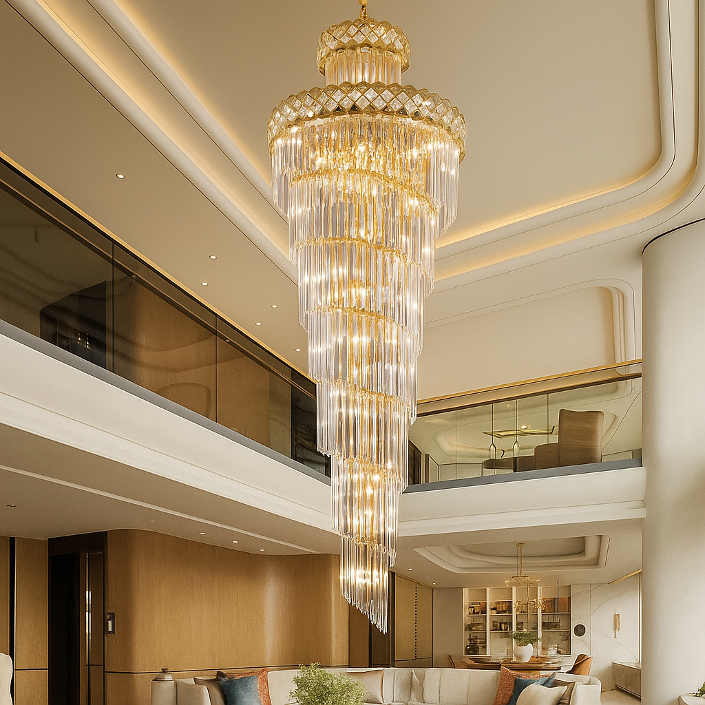 Modern crystal staircase chandelier