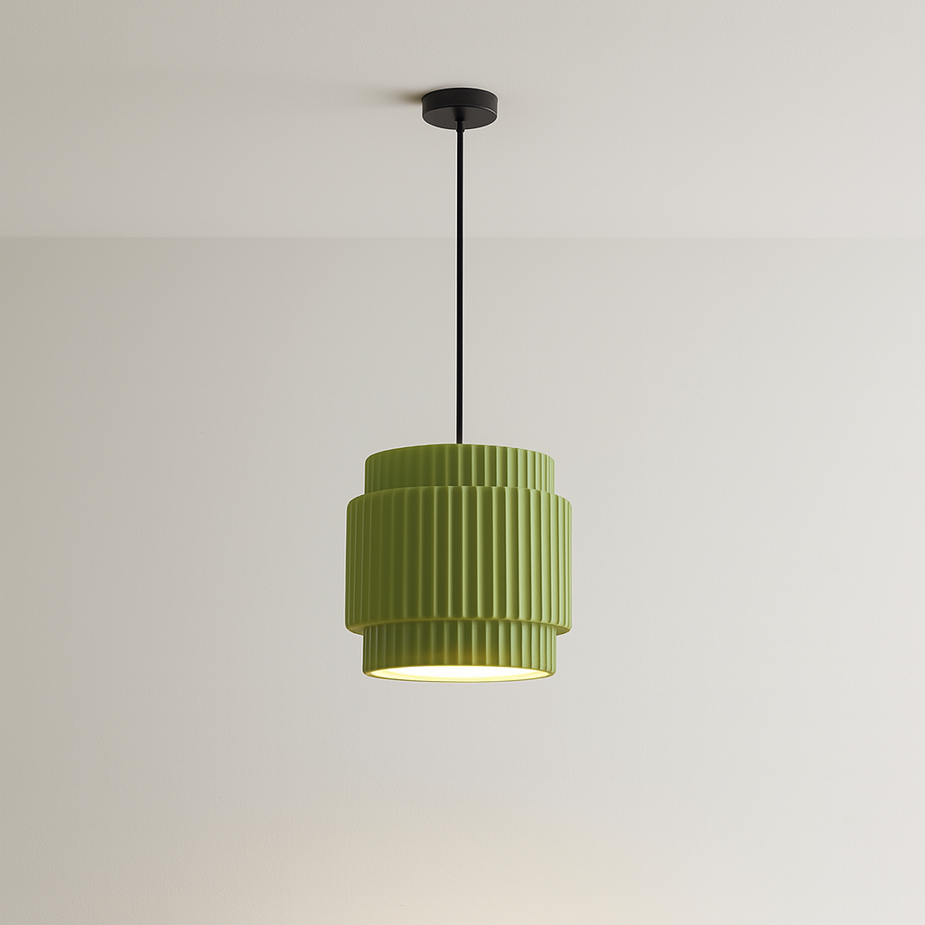 Colored ceramic pendant lamp