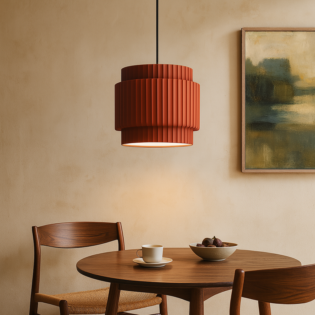 Colored ceramic pendant lamp