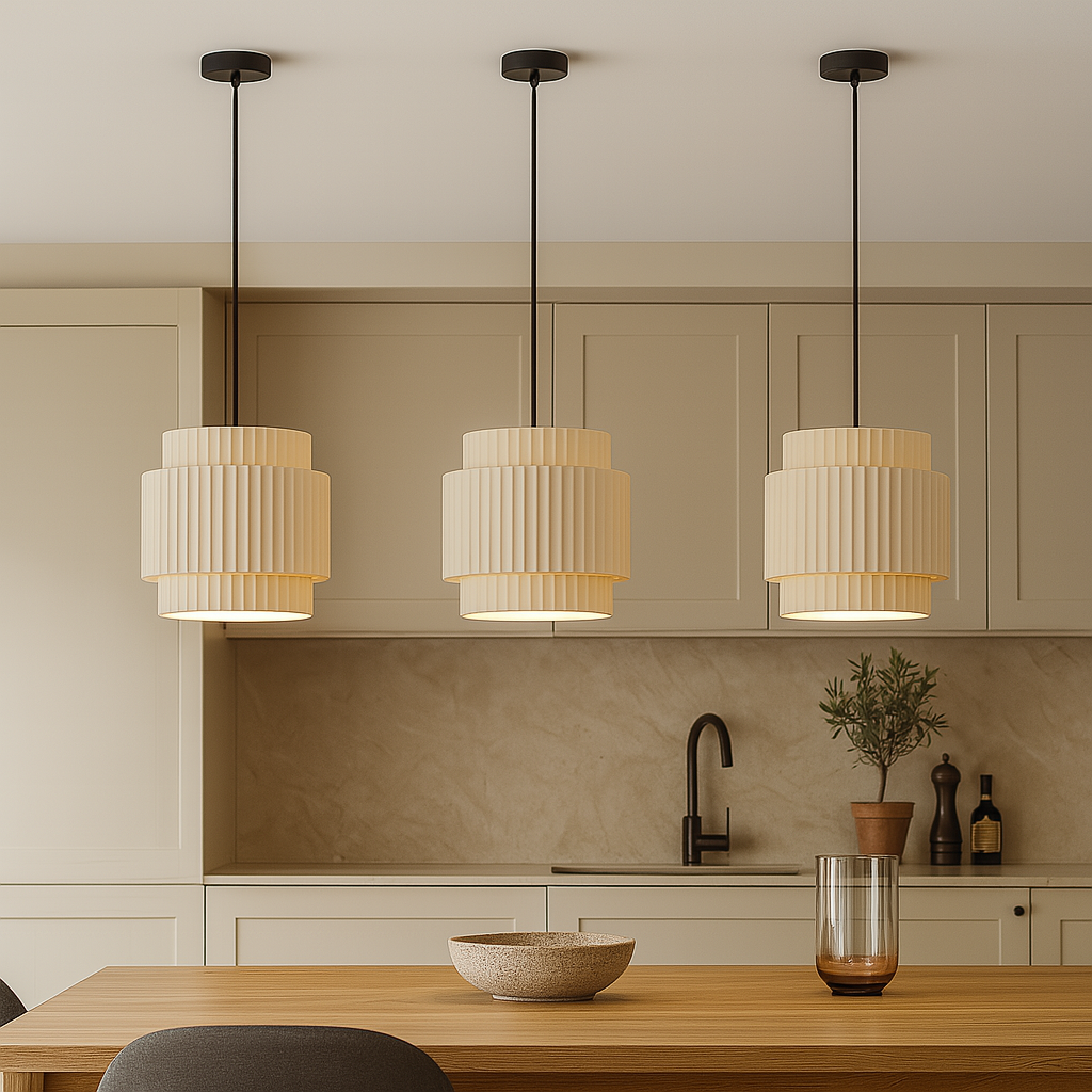 Colored ceramic pendant lamp