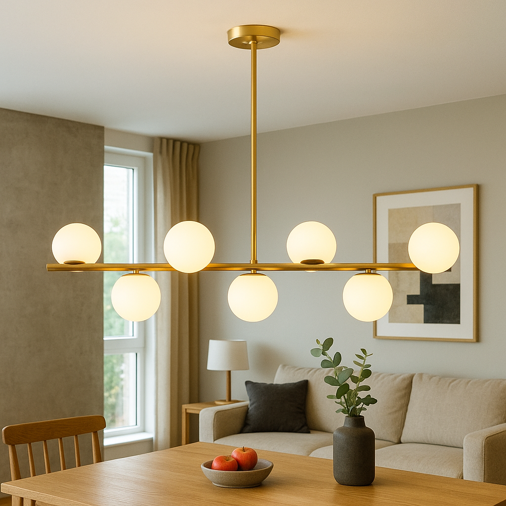 Golden kitchen table chandelier