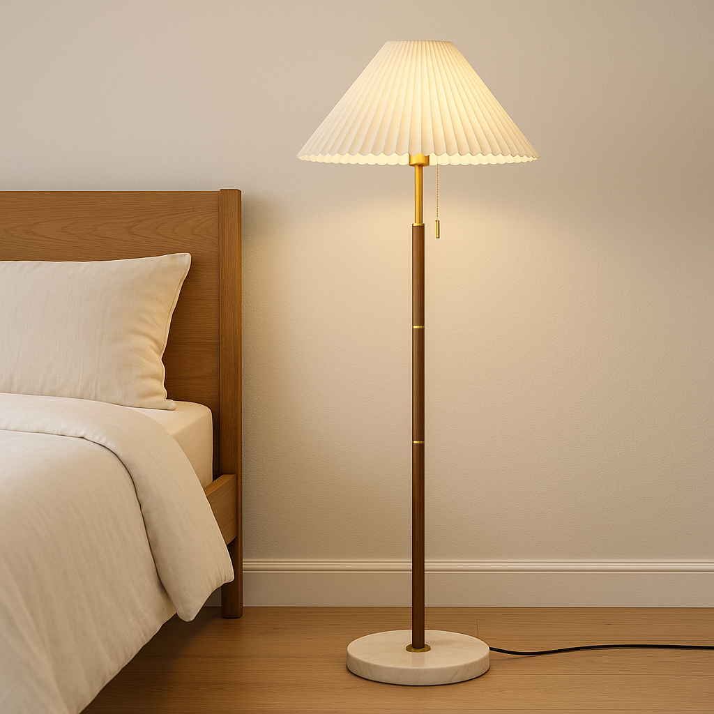 Vintage wooden floor lamp Yrus