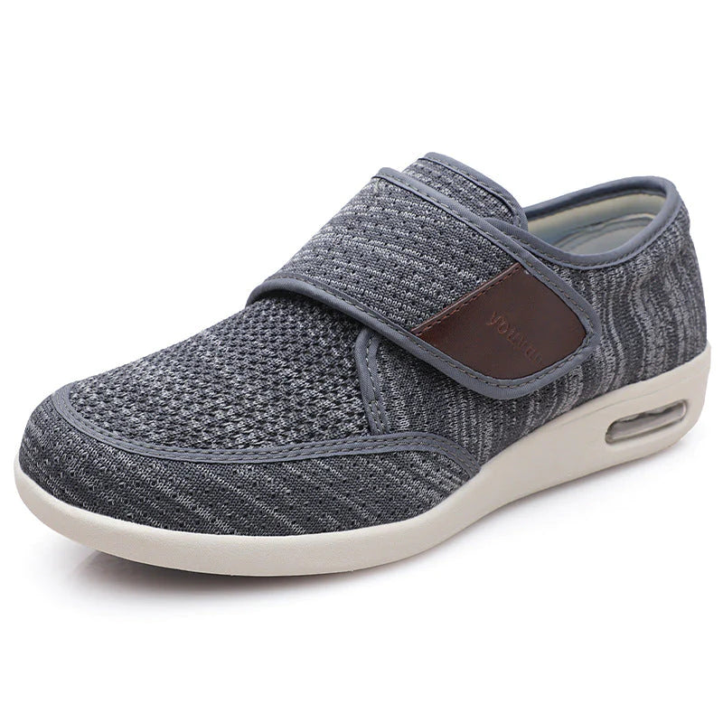 Chaussures Orthopédiques Diabétique Gris foncé: Grande Largeur, Semelle Antidérapante