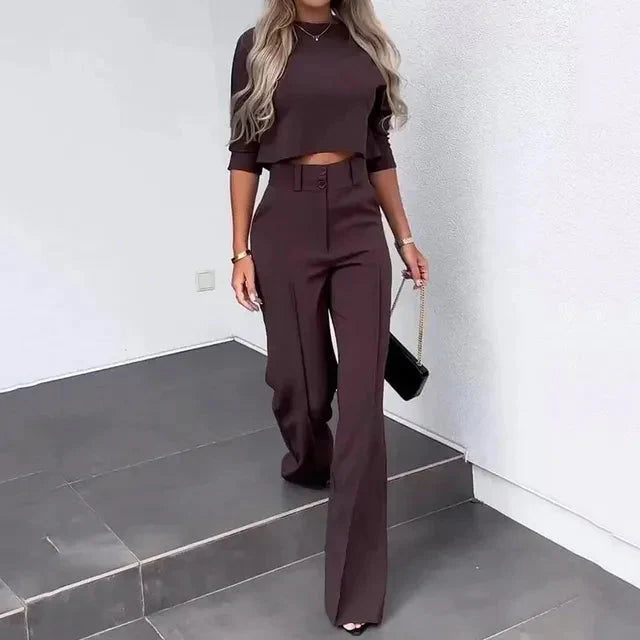 Ensemble Pièces Tendance Chloe en Marron Foncé - Polyvalence et Élégance Absolue