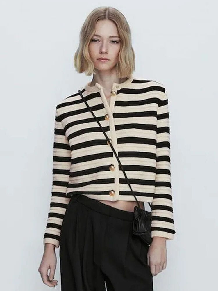Cardigan à rayures Coco - Confort maximal, style chic, mode féminine travel b