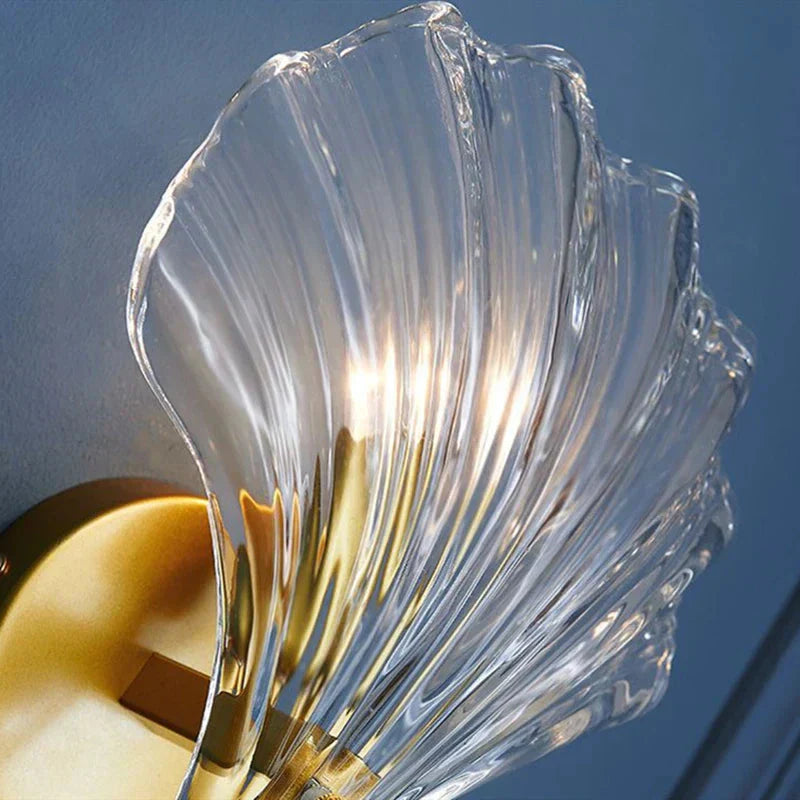 Applique Murale Coquillage en Verre - Luminaire Décoratif Style Nautique trav