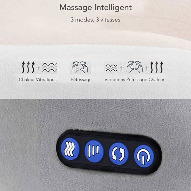 Coussin Masseur Chauffant de Cou et Cervicales - Portable Léger et Pratique t