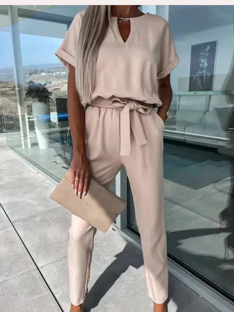 Combinaison Chic & Élégante en Polyester de Qualité - Kaki, Taille Élastique dog
