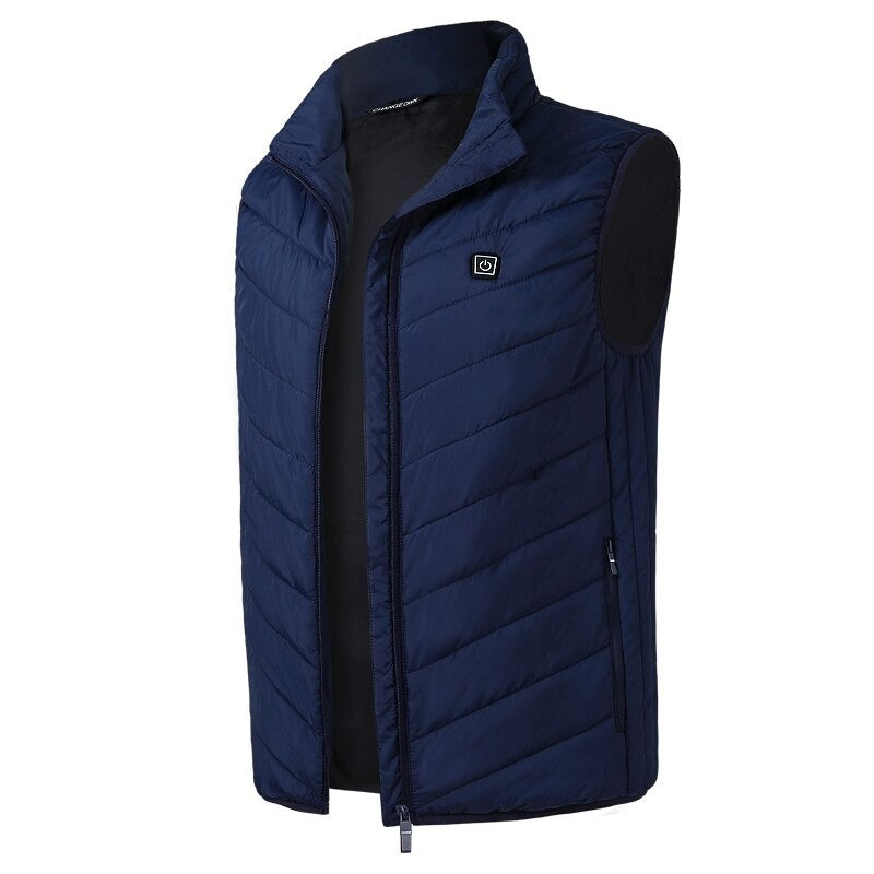 Gilet Chauffant Sans Manche Mixte Zones en Bleu pour Sécurité par Temps Froid dog