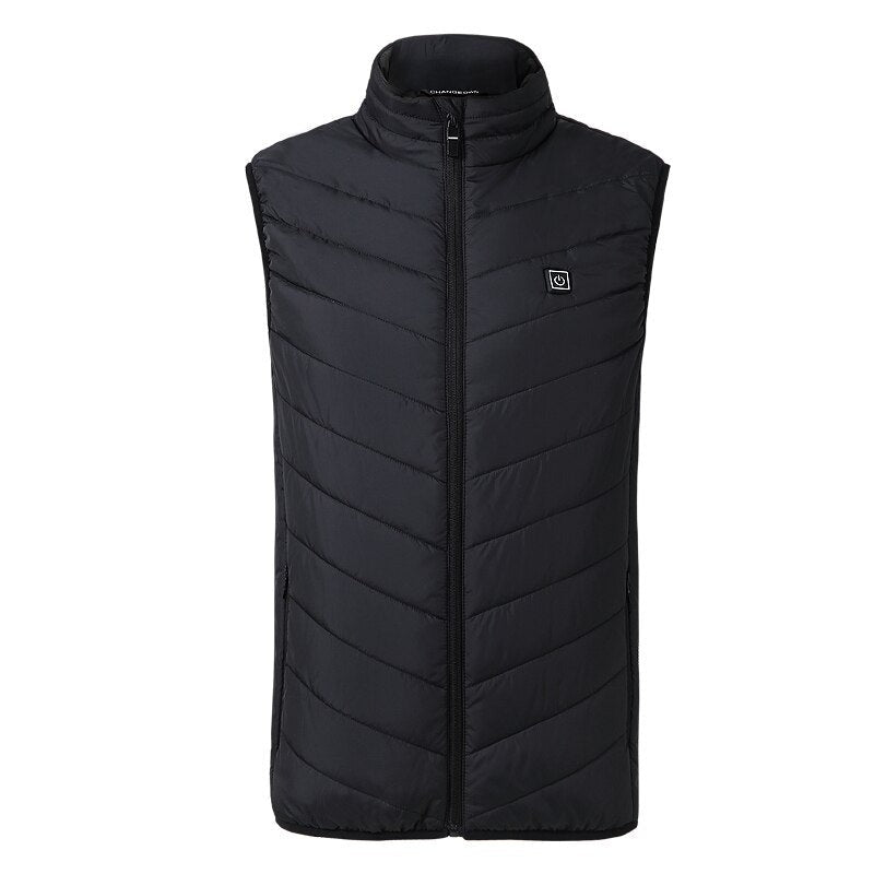 Gilet Chauffant Sans Manche Mixte Zones en Noir pour Confort Thermique travel