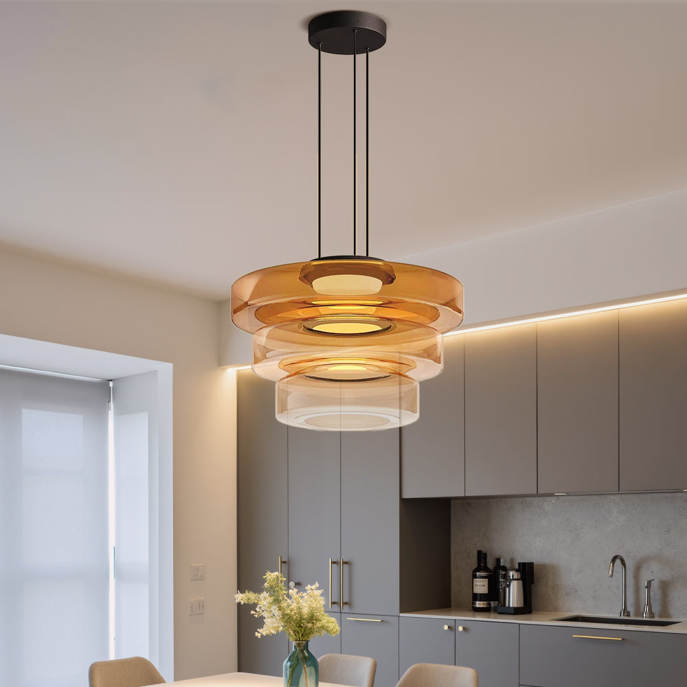 Danish pendant lamp in Bauhaus glass
