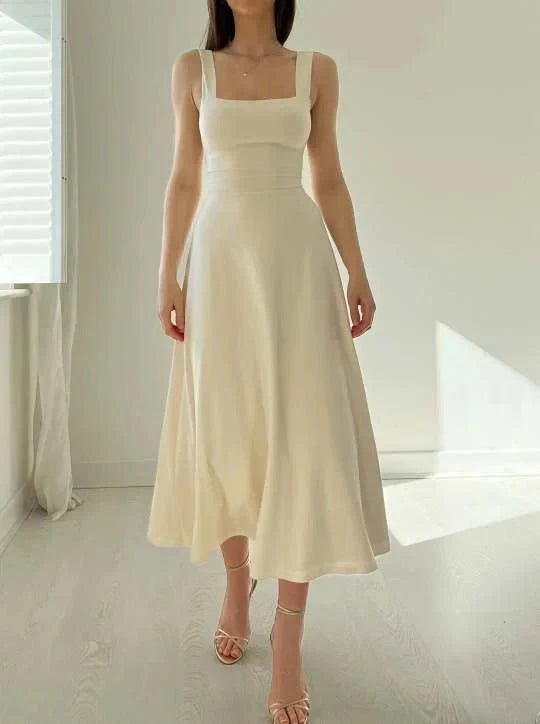 Robe réversible Emma - Naturelles décolleté carré, look décontracté, poches élégantes, vêtements printemps
