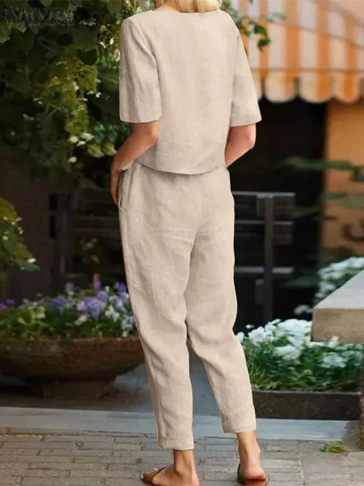 Ensemble pièces en Lin - Tenue décontractée et élégance sophistiquée travel b