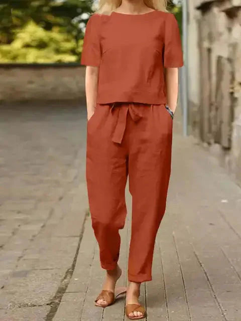 Ensemble pièces en Lin - Couleur Orange pour une touche vibrante et élégante dog