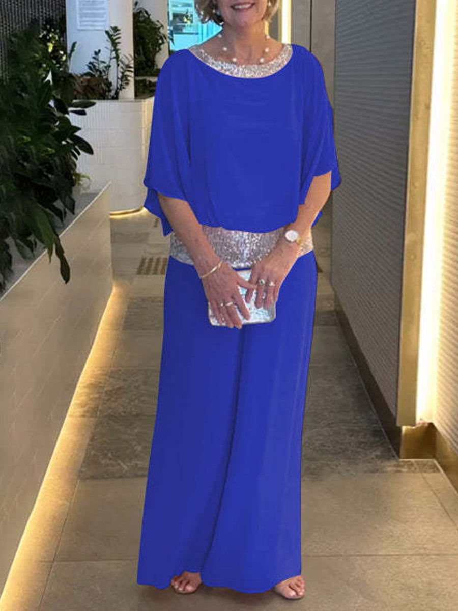 Ensemble à paillettes Giovanna - Style sophistiqué en bleu pour une touche tendance