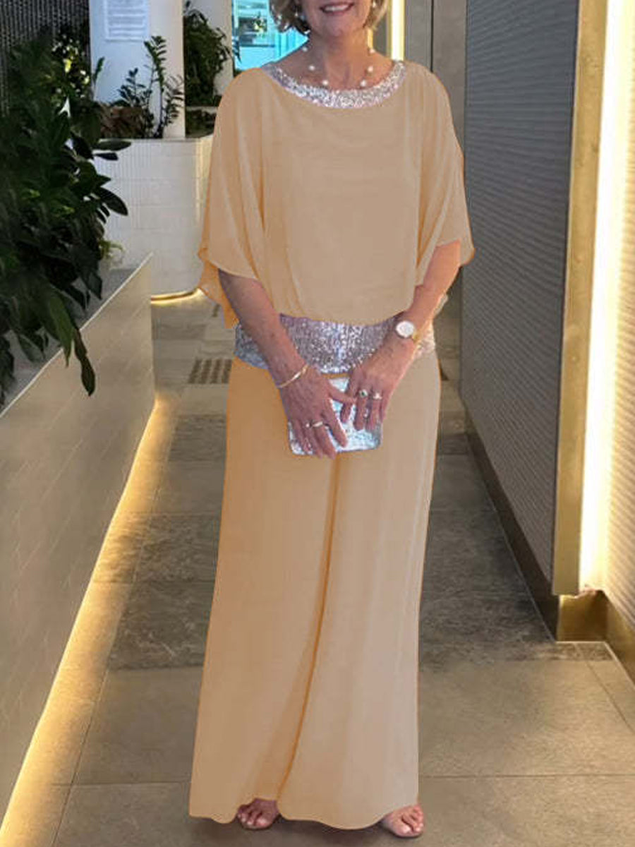 Ensemble à paillettes Giovanna - Chic décontracté en kaki pour un style original