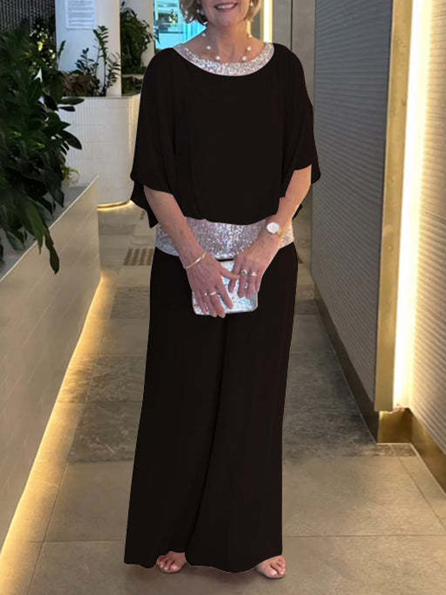 Ensemble à paillettes Giovanna - Élégance intemporelle en noir pour une allure sophistiquée