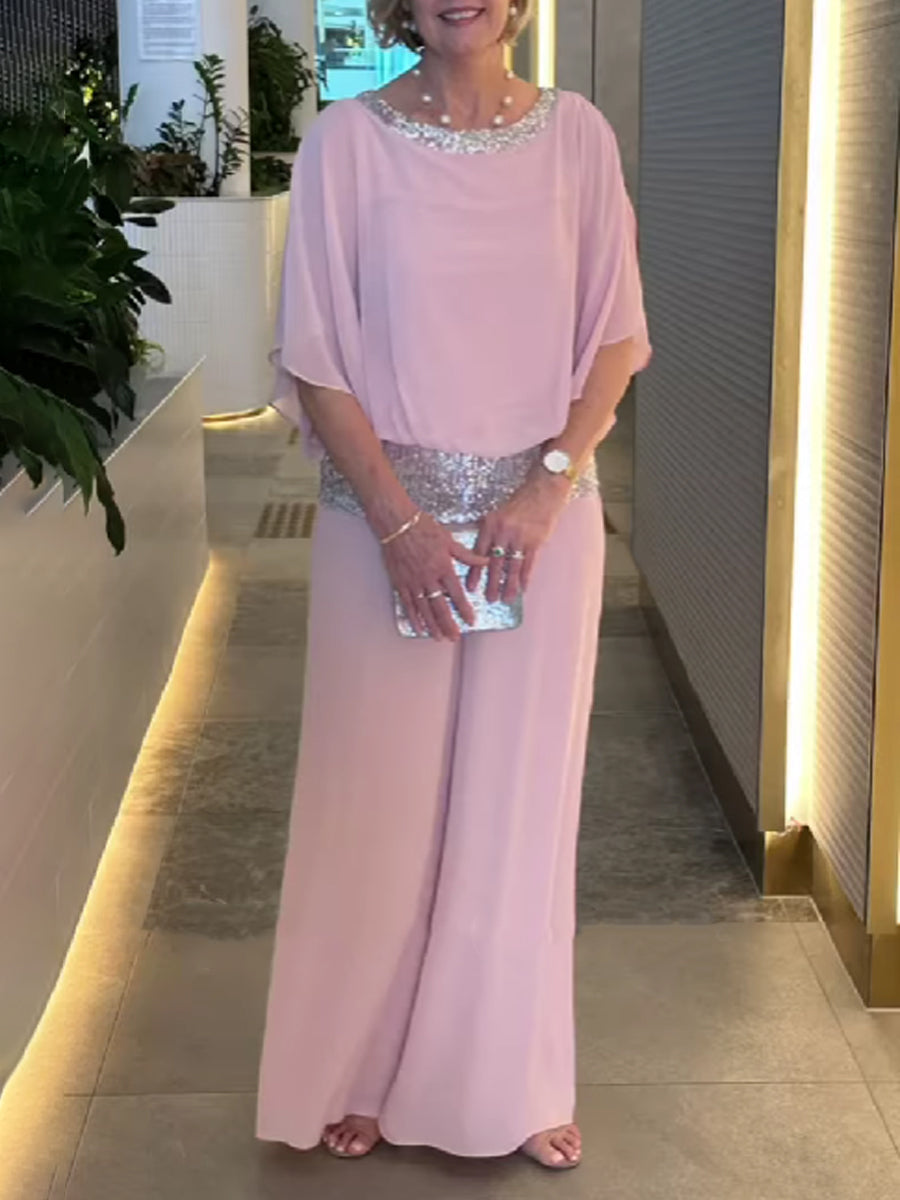 Ensemble à paillettes Giovanna - Élégance en rose pour une allure chic travel