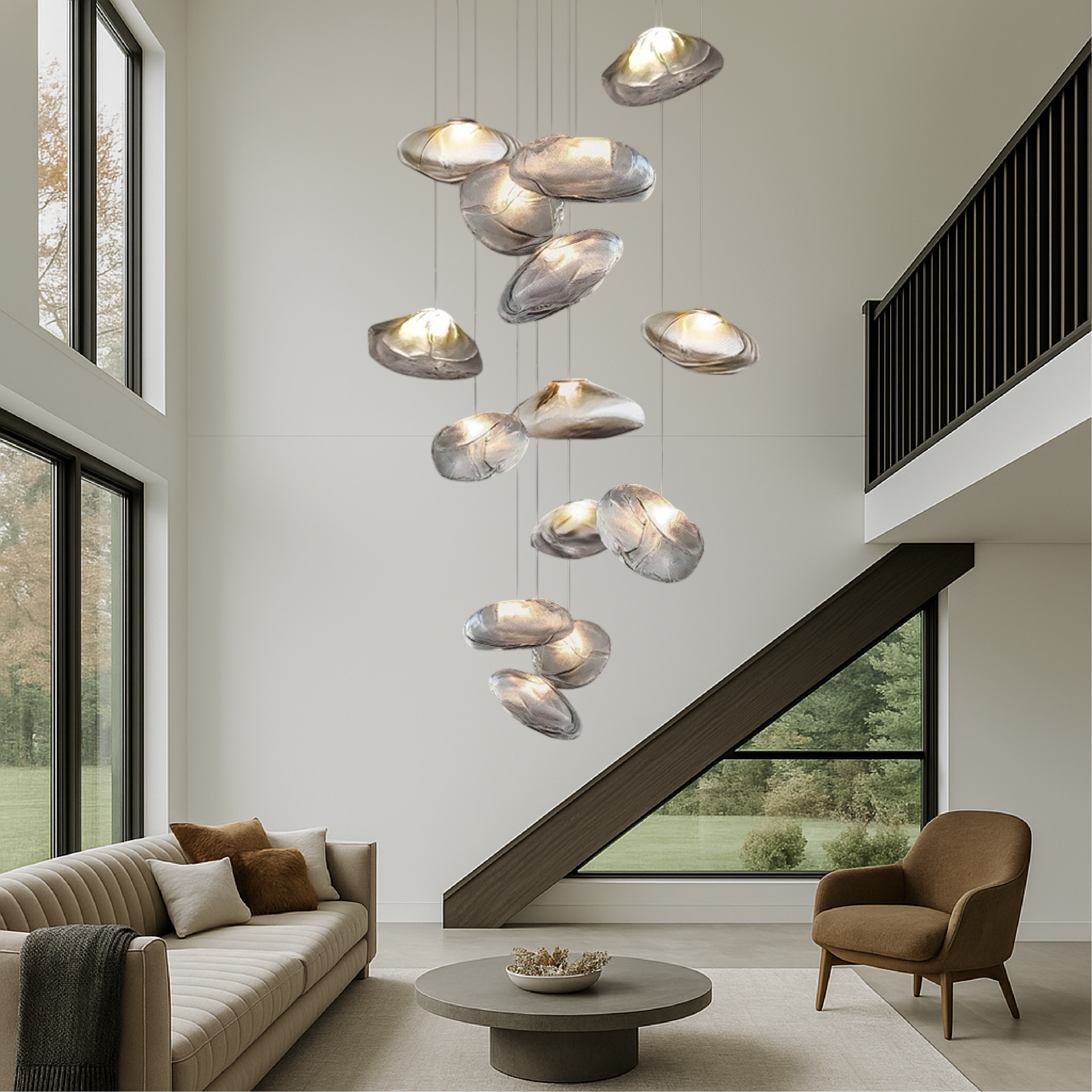 Nordic Glass Chandelier Villa