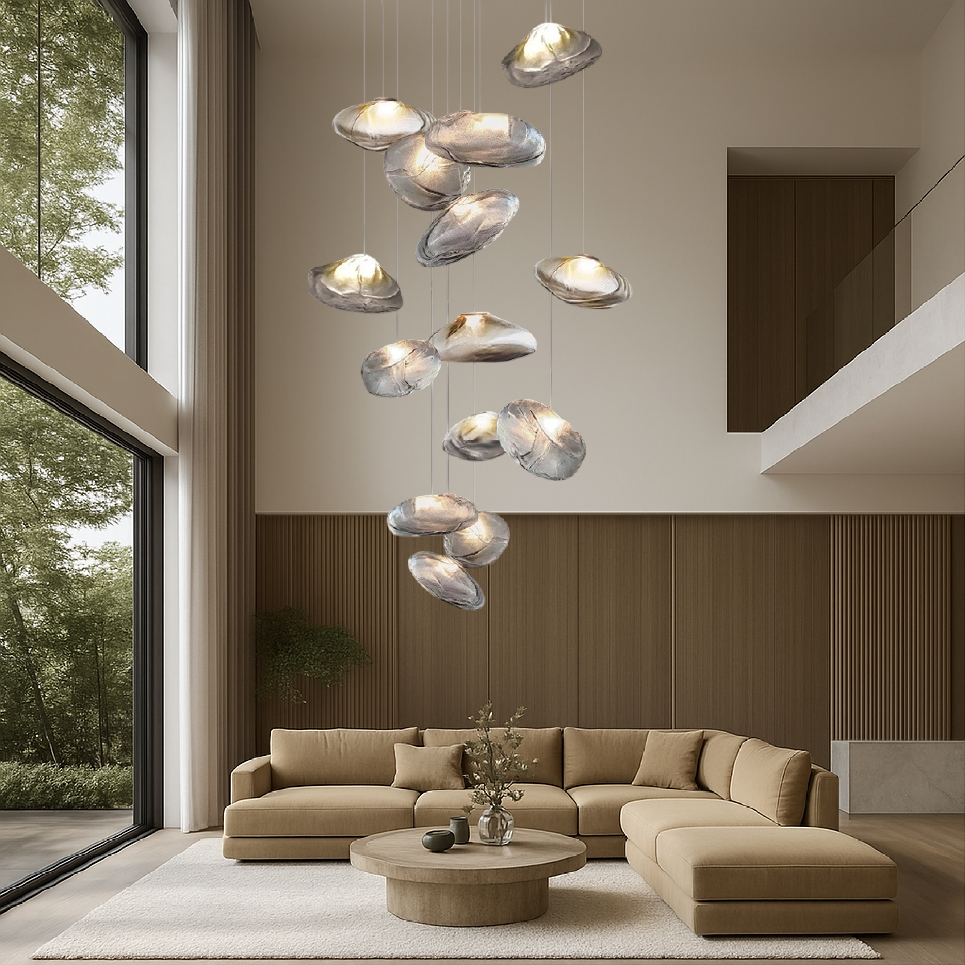 Nordic Glass Chandelier Villa