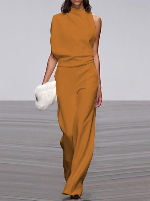 Combinaison élégante jaune à silhouette flatteuse - Confort quotidien et mode femme