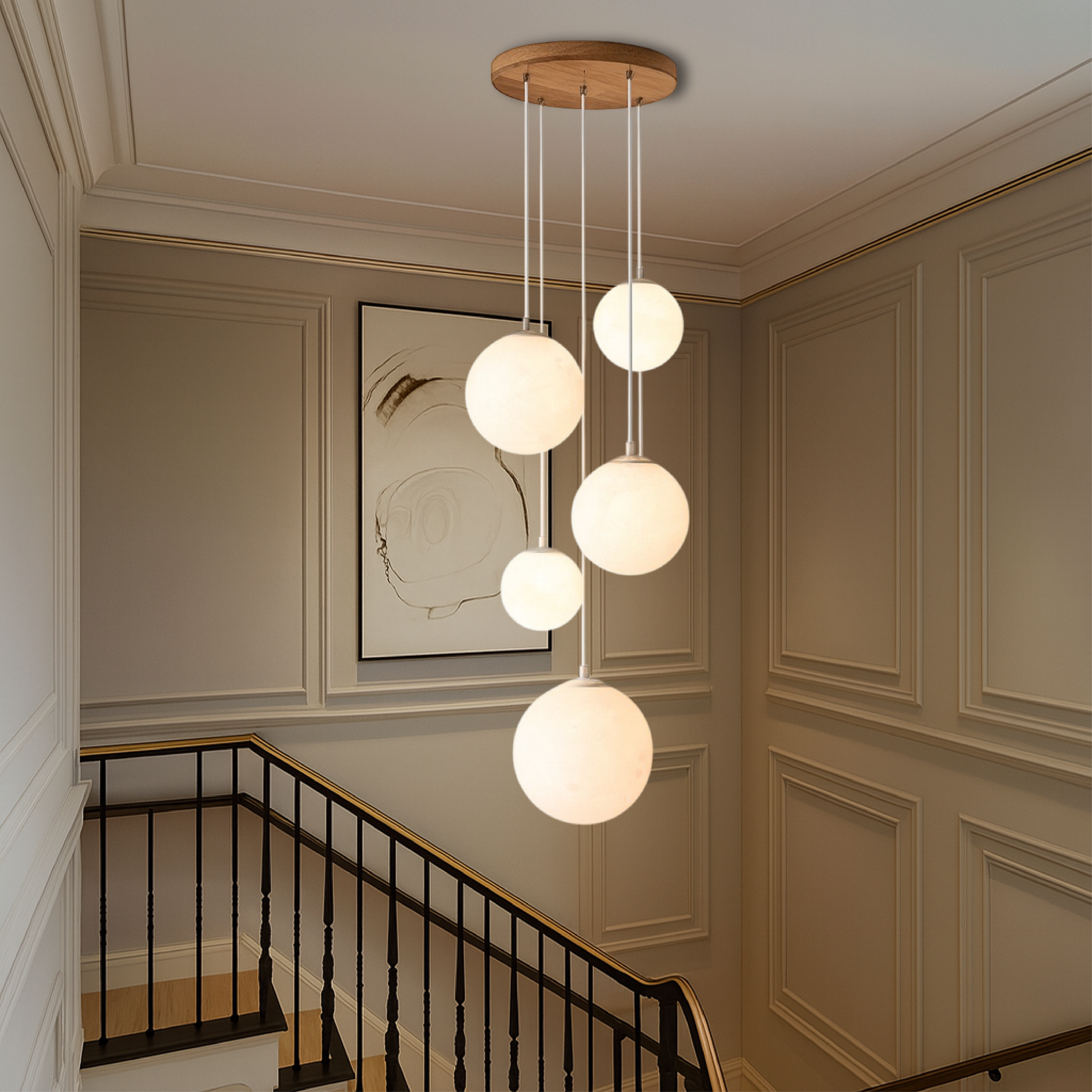 Nordic Staircase Chandelier Moonlamp