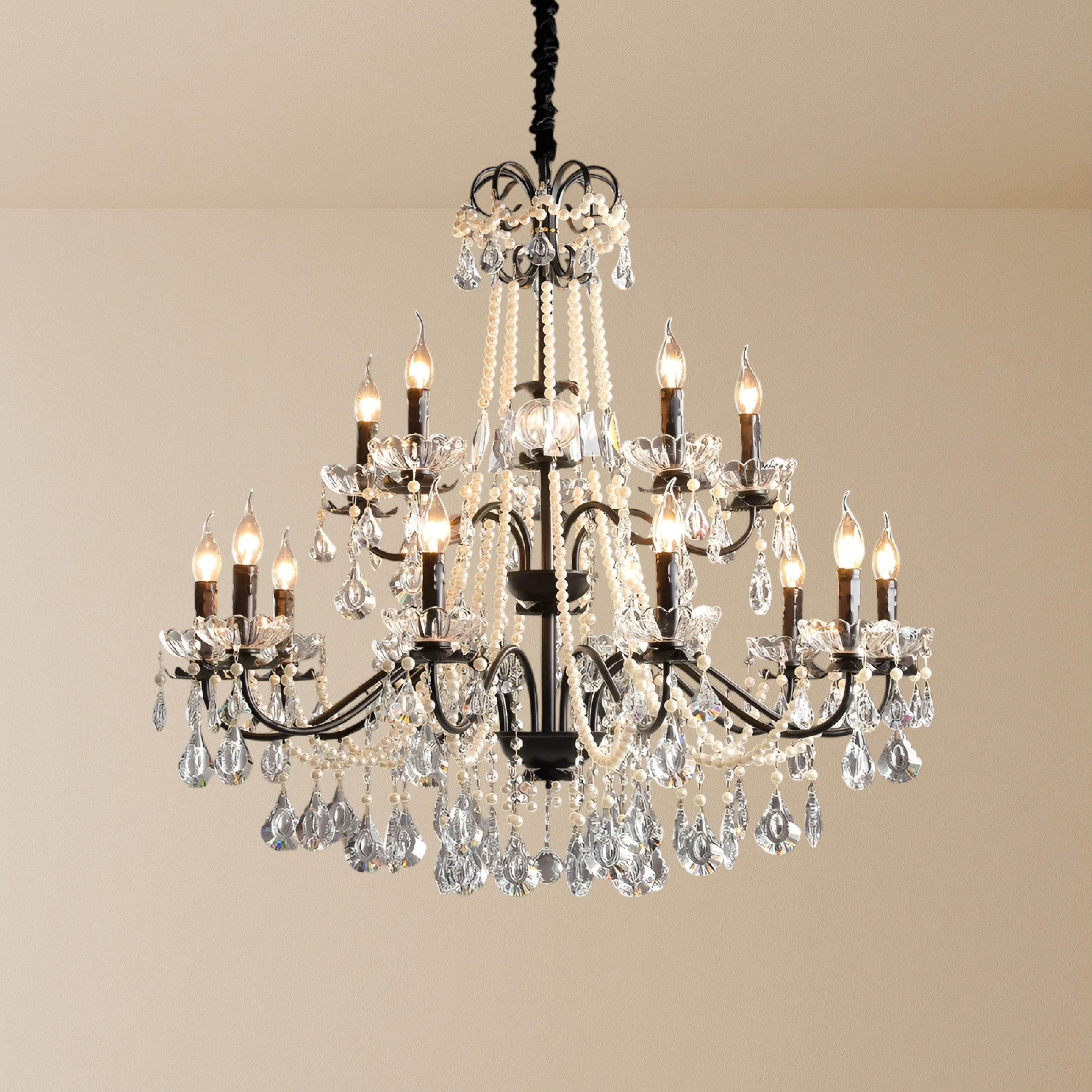 French black crystal chandelier