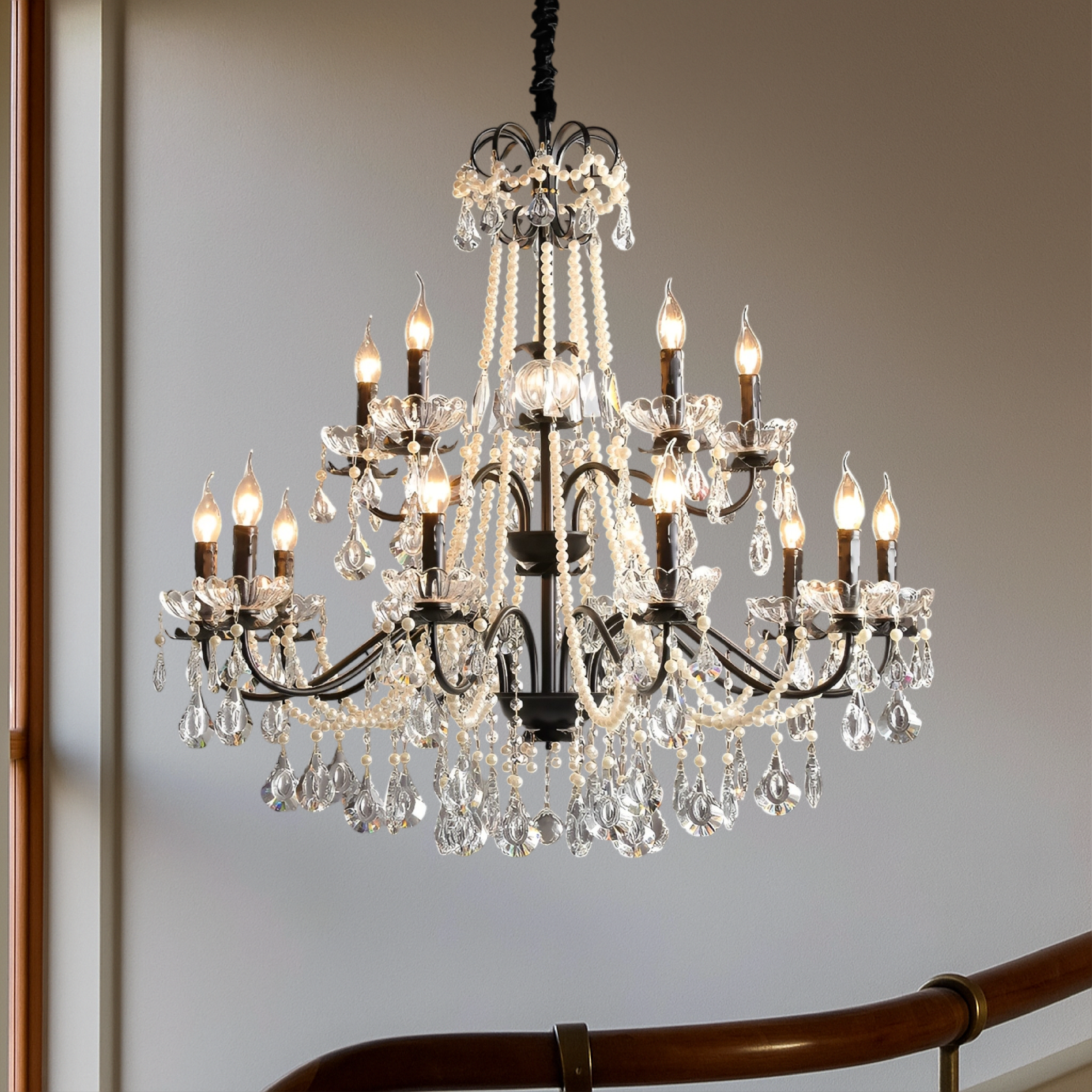 French black crystal chandelier