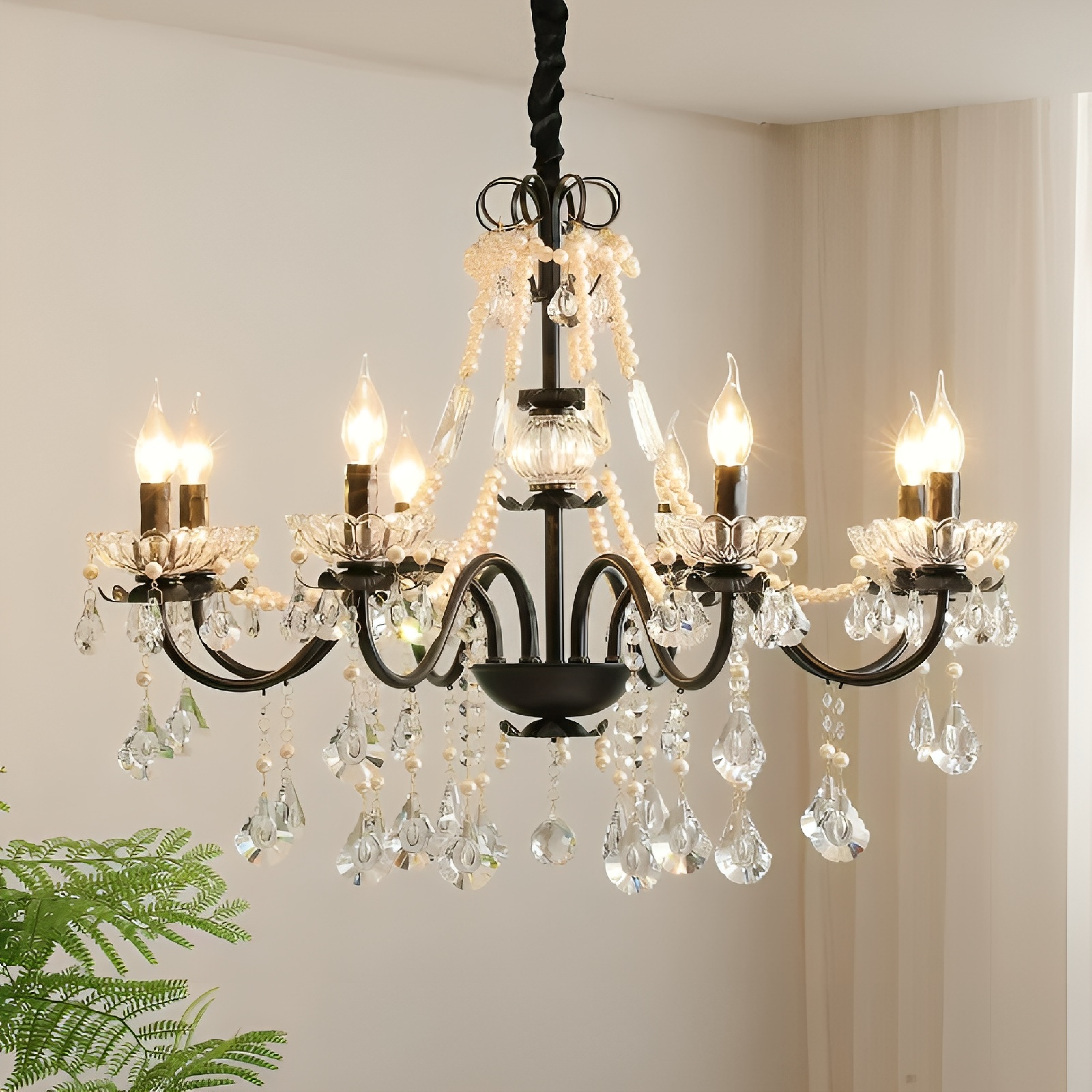 French black crystal chandelier