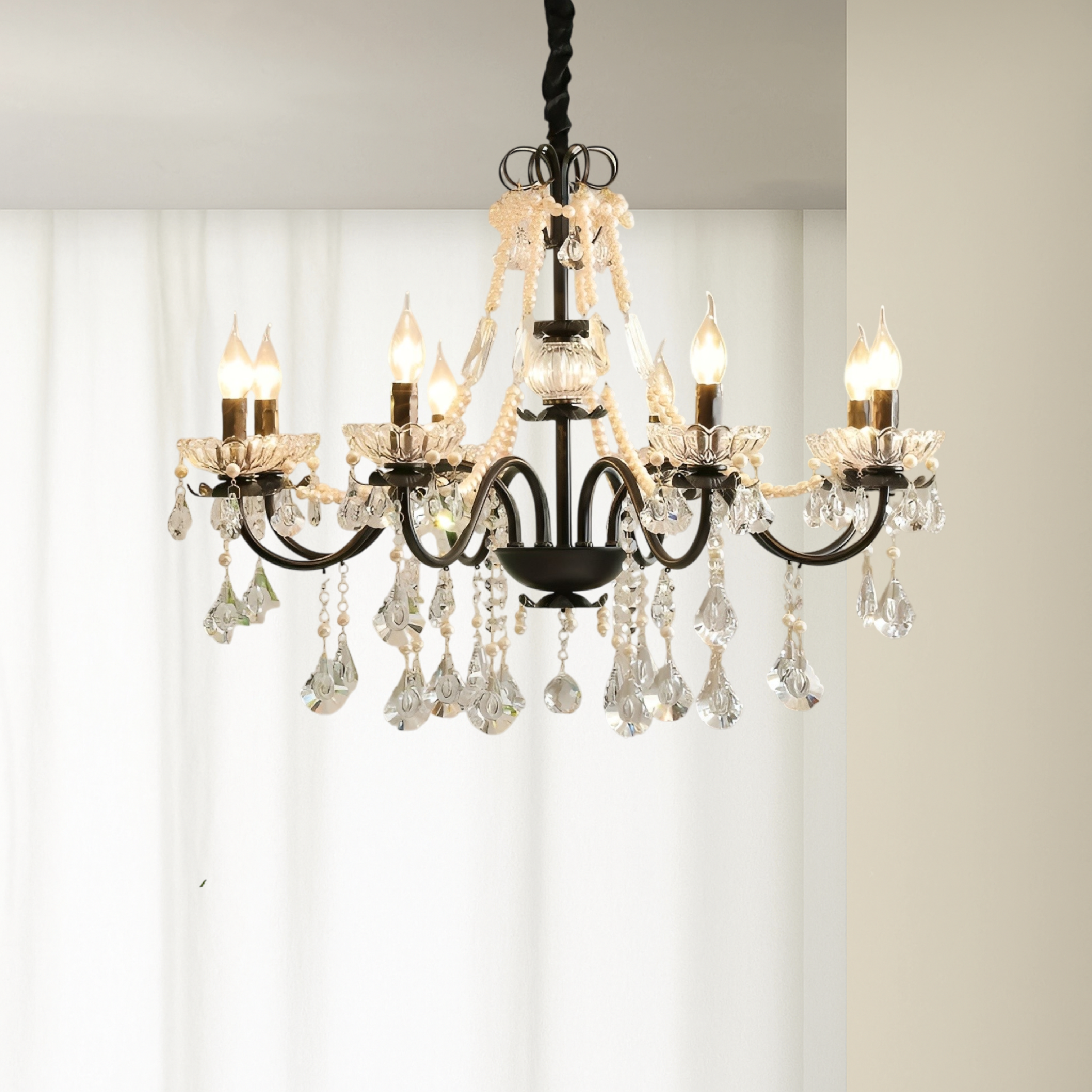 French black crystal chandelier