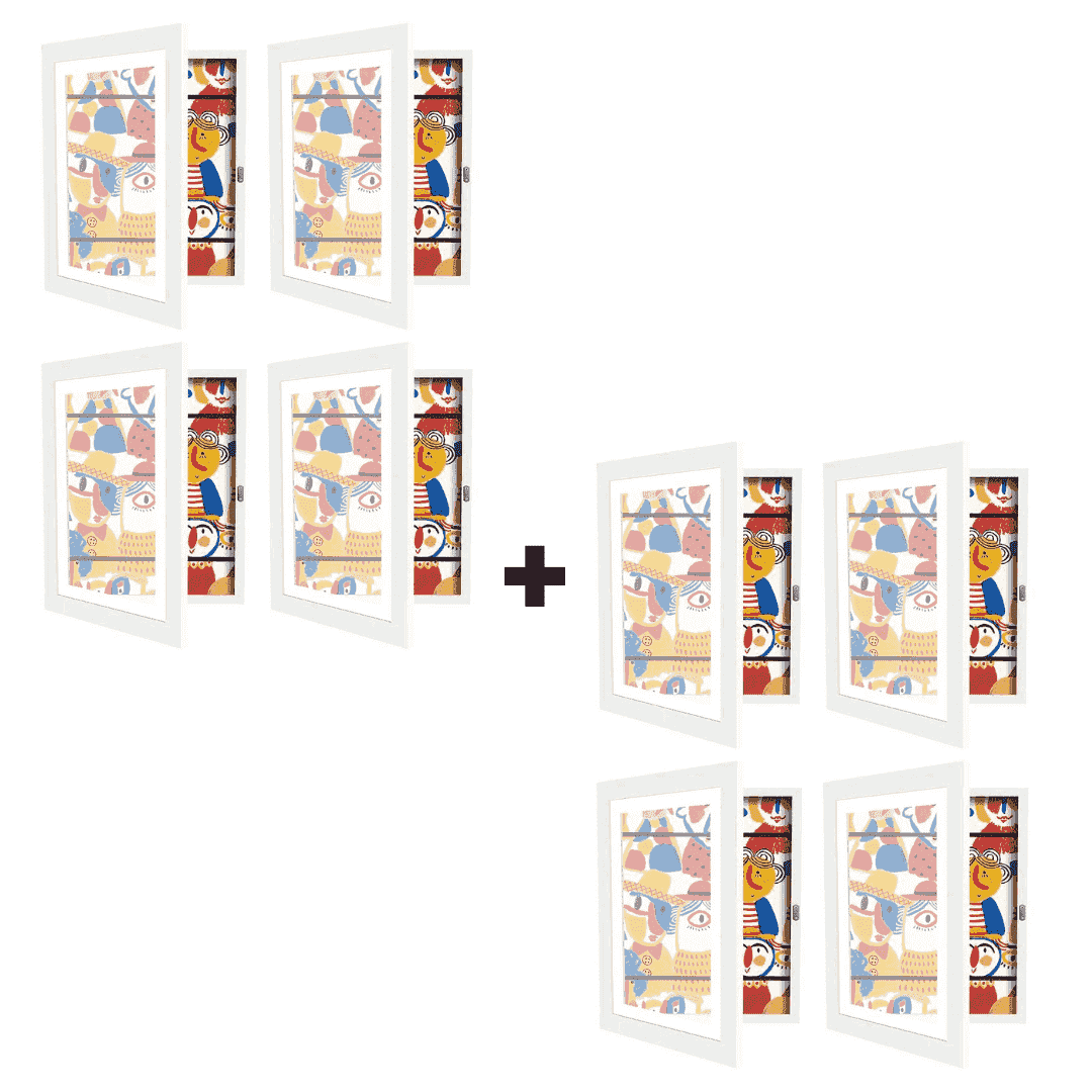 Cadre art enfants KreativFrame Blanc Lot de , ou galeries pour espace bien rangé