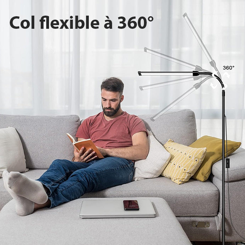Lampadaire LED sur Pied Ajustable Modes de lumière - Idéale pour Maquillage Lecture Études et Création - Lumière douce pour un éclairage agréable