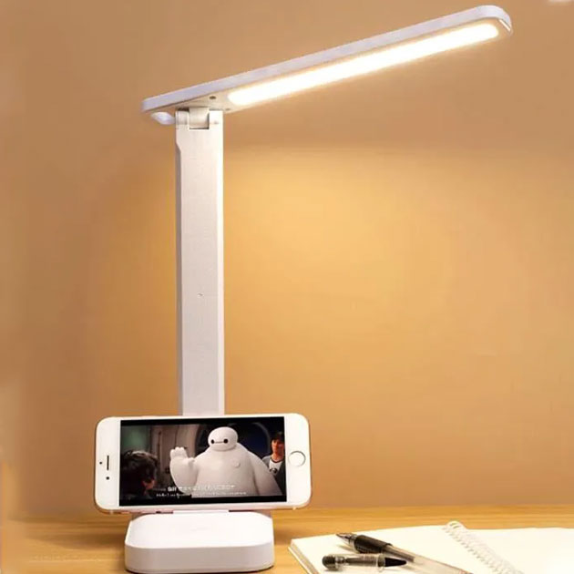 Lampe de bureau LED sans fil pliable et tactile pour un confort oculaire optimal