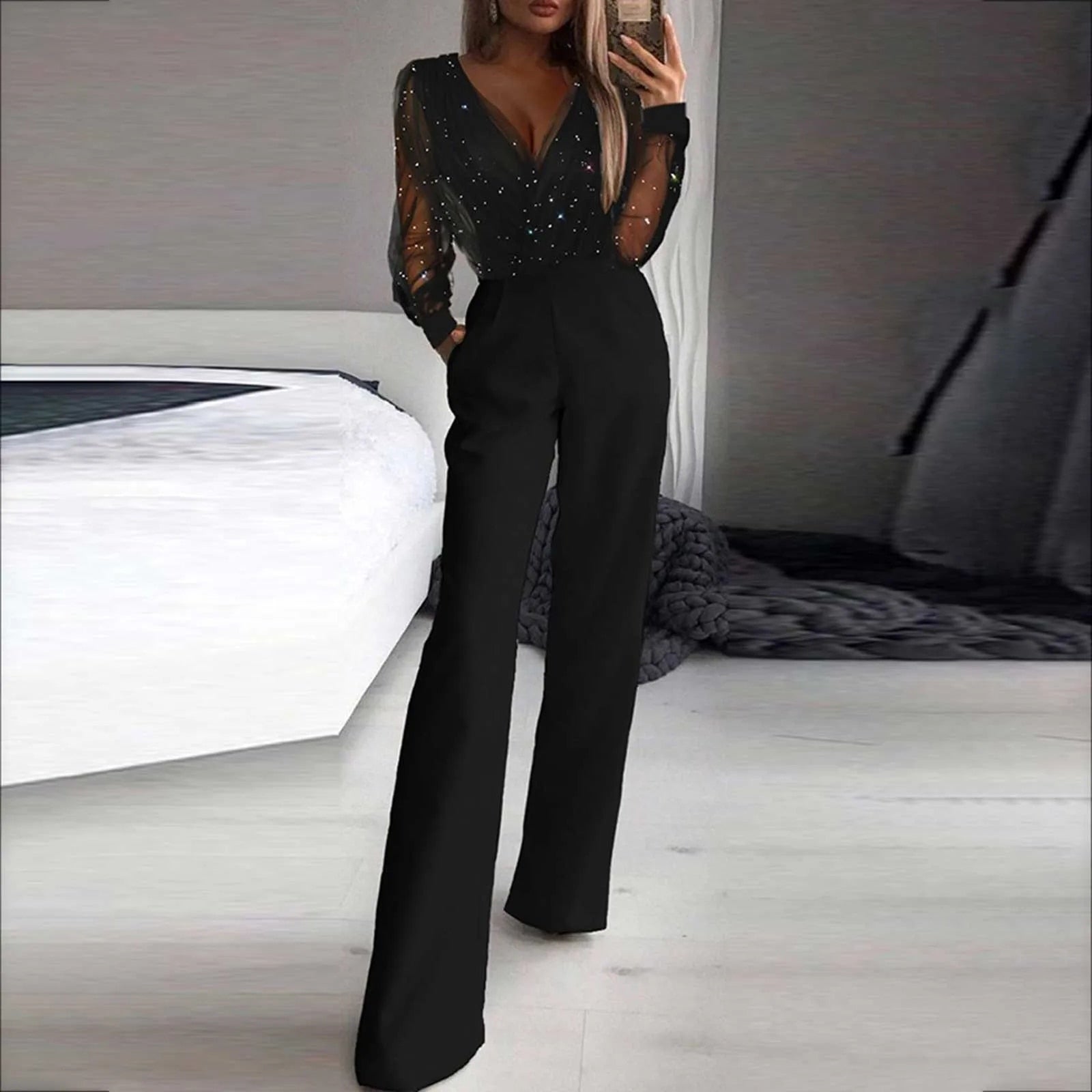 Combinaison femme noire moderne et sexy Laura - Confort et élégance travel bo