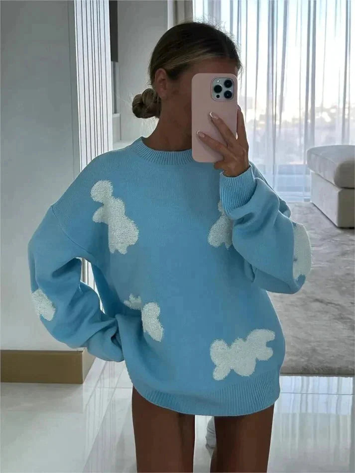 Pull coeurs en tricot doux bleu pour une allure moderne et élégante dog travel bo