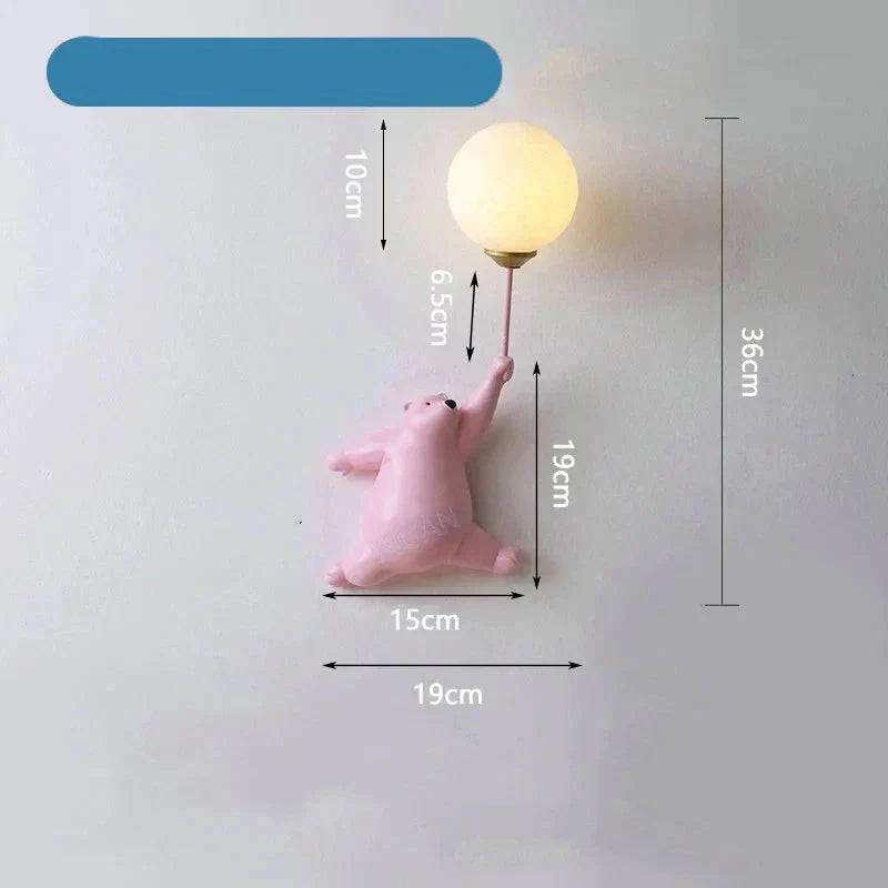 Applique Murale Cartoon Ours Rose - Design Coloré pour Chambre travel bottle