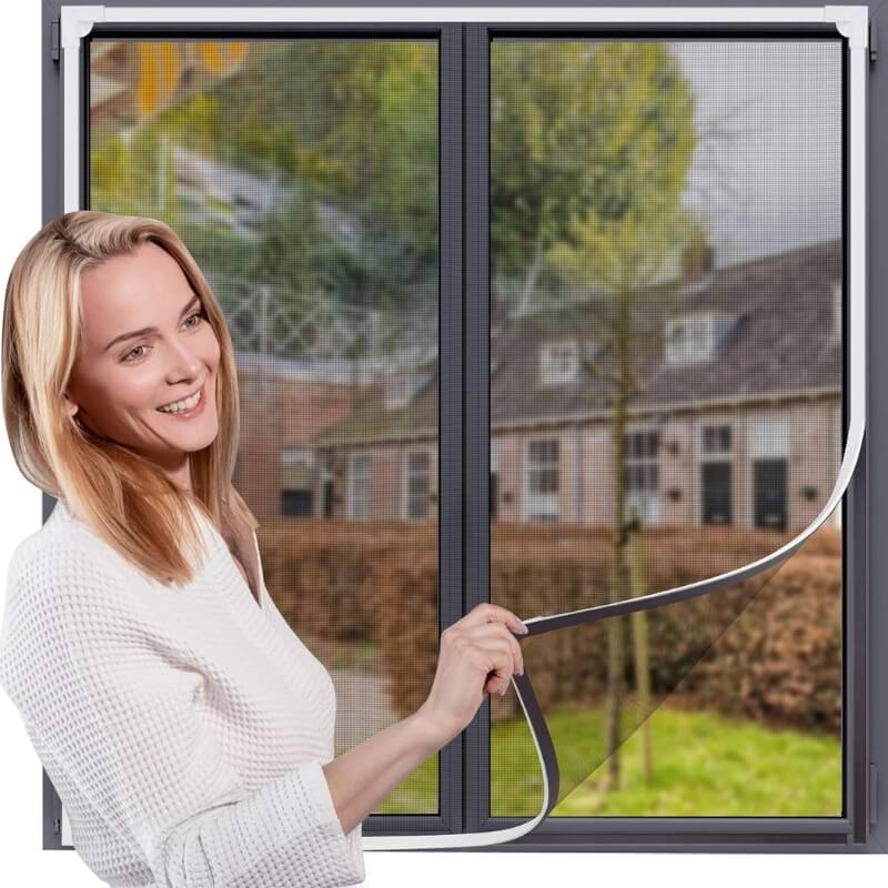 Moustiquaire Magnétique pour Fenêtres Blanc - Maison Confortable, Protection Insectes