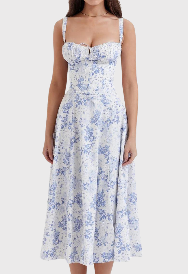 Robe d'Été à Fleurs Nathalie - Élégance et Confort pour Occasions Spéciales t