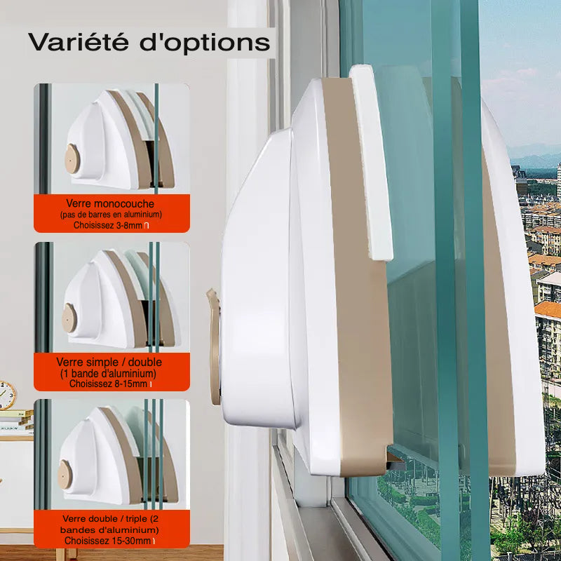 Nettoyeur de vitres magnétique - Entrée USB-C pour une recharge pratique dog trav