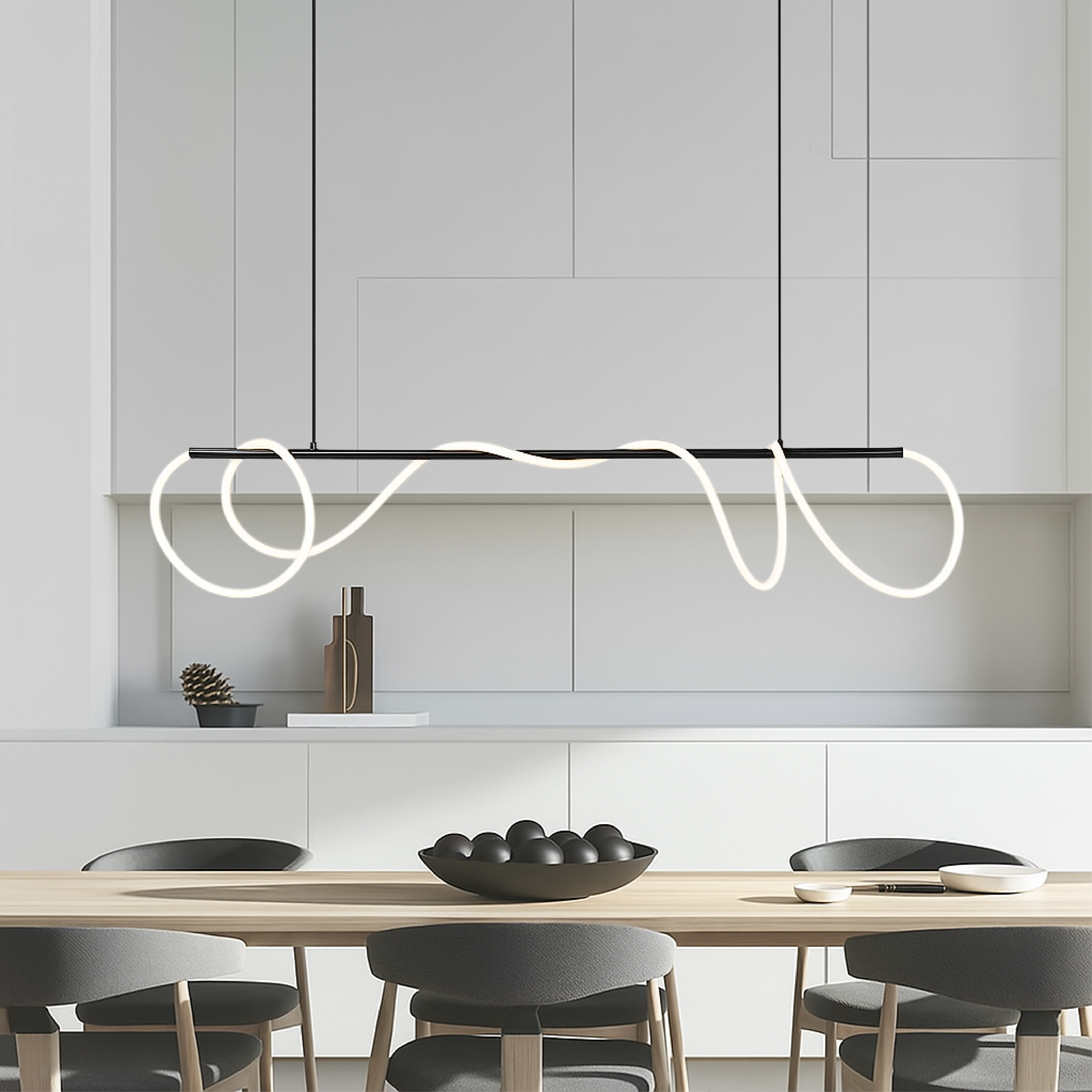 Linear suspension for kitchen table