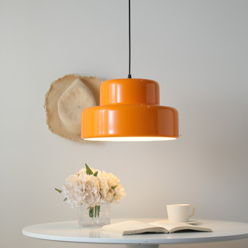 Italian orange Bauhaus pendant lamp