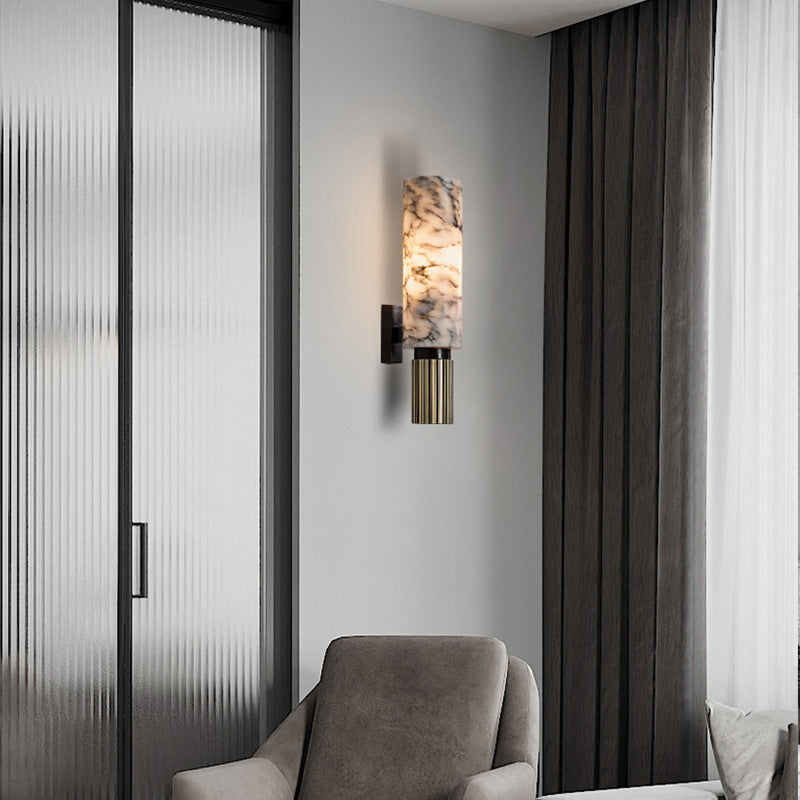 Copper stone wall light