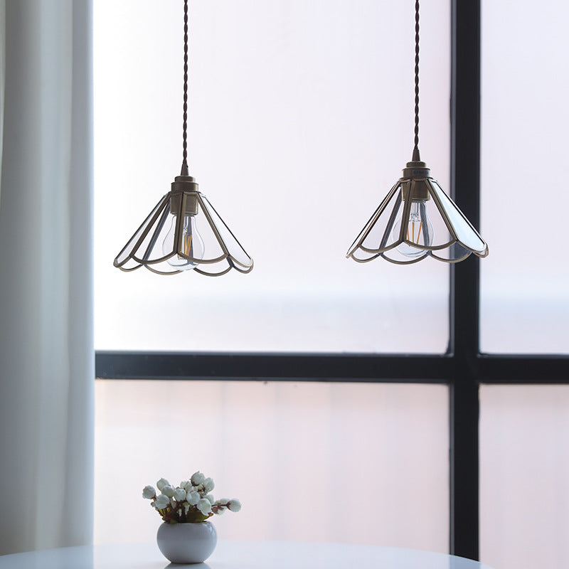 Vintage glass pendant lamp