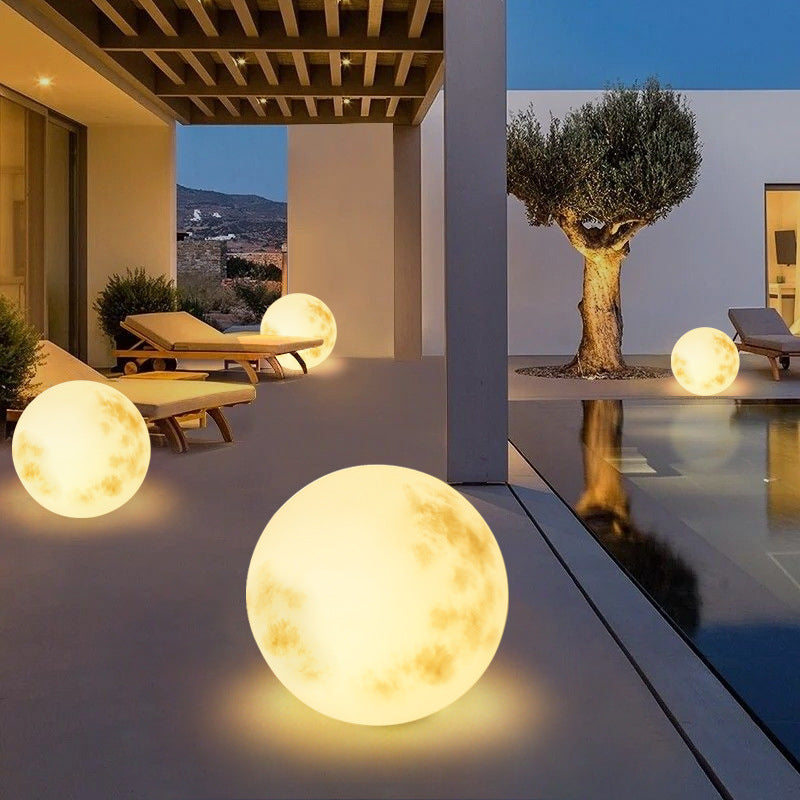 Solar-powered moon lamp for the garden