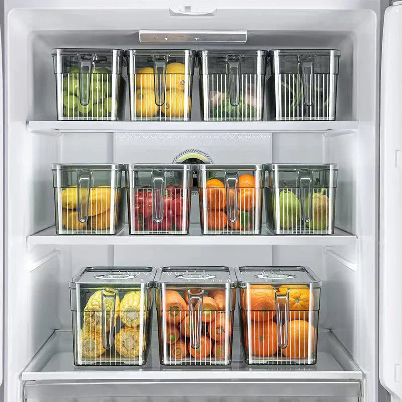 Boîte de Rangement pour Réfrigérateur Blanc - Bac Conservation Congélateur Pratique