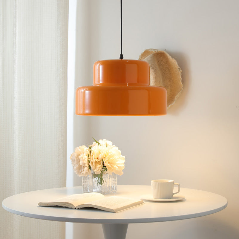 Italian orange Bauhaus pendant lamp