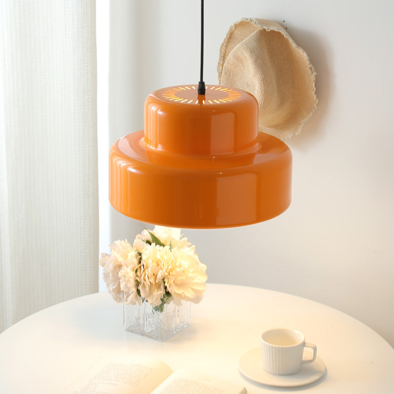 Italian orange Bauhaus pendant lamp