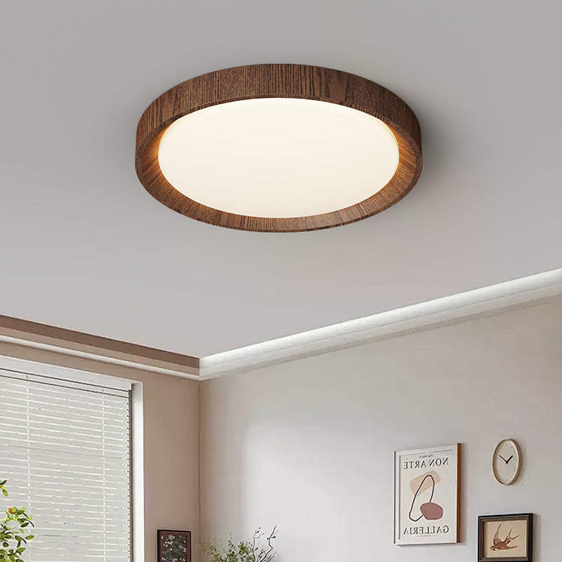 Dark wood ceiling light