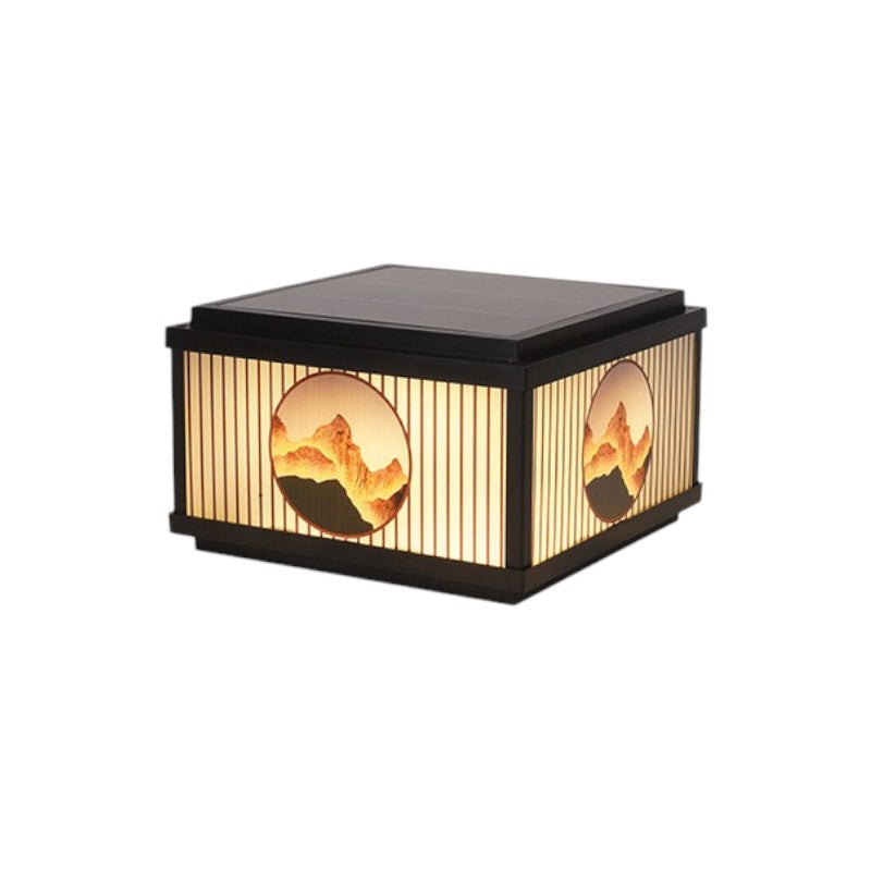 Solar lamp for outdoor post